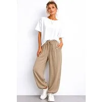 Worldclassca Stoffhose Worldclassca Musselin Stoff Hose Freizeit Sommer Leichte Haremhose Neue Kollektion - Stilvolle und gemütliche Sommer Mode für Damen