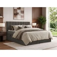 MKS MÖBEL Boxspringbett ALVER (Set, Doppelbett mit Stauraum, Matratze (H3/H4) & Topper (Visco oder T25), 2 Bettkästen, Federautomaten, Multipocket 7-Zonen H3/H4
