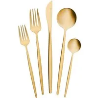 Karaca Besteck-Set Orion Gold Besteckset 30-tlg. für 6 Personen (30-tlg), 6 Personen, Edelstahl, bruchfest rostfrei