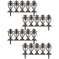 HTI-Living Beetbegrenzung Zierzaun Ornament 4-teilig Nessa, 4 Zaunelemente, Beeteinfassung Beetbegrenzung