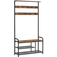 VASAGLE Garderobenständer Garderobe, mit Schuhregal, 85 x 30 x 180,5 cm