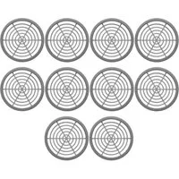 SO-TECH® Lüftungsgitter zum Einlassen mit Abdeckrand Belüftung Innen und Außen (10 St), Ø 65,2 mm / Einbau-Ø: 60 mm / Einbautiefe: 9 mm - geschlitzt