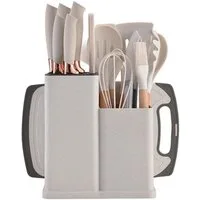 Fine Life Pro Kochbesteck-Set 19 -teiliges Silikon -Küchengeräteset, (hitzebeständig, antihaftend und mit einem), tragbarem Aufbewahrungssystem - ideal für Kochbegeisterte.