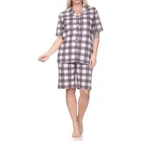 Normann Pyjama Normann Damen kurzarm Pyjama Shorty in Karo Optik - auch in Übergröße