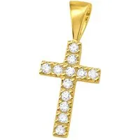 ALEXANDER YORK Kettenanhänger KREUZ ZIRKONIA in Gold, 925 Sterling Silber