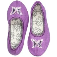 Beck Schläppchen Schmetterling Gymnastikschuh (Trendfarbe lila) Schmetterling mit Pailetten) mit rutschfester Gummi-Laufsohle