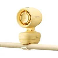 Jisulife Akku-Ventilator Kinderwagenventilator 4, Metallclip und Nachtlichtfunktion für flexible Nutzung