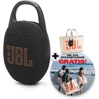 JBL Set: Clip 5 + Strandtasche Bluetooth-Lautsprecher (A2DP Bluetooth, Bluetooth, AVRCP Bluetooth, 7 W, Ultra-kompakter wasserdichter Lautsprecher mit Strandtasche)