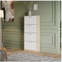 Vicco Schuhkipper Gizmo, Sonoma/Weiß, 59 x 137 cm mit 4 Fächern (1 St)