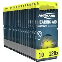 ANSMANN AG Hörgerätebatterien 10 gelb PR70,120 Stück Knopfzelle