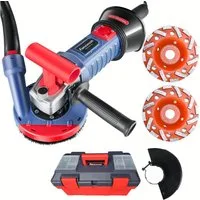 Fanzwork Winkelschleifer 1500W Betonschleifer Drehzahlregelbar inkl. 2x125mm Diamantschleiftopf, Ideal für Beton, Estrich und Fliesenkleber Schleifen