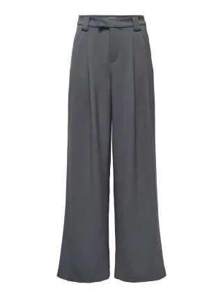 ONLY - ONLSVEA MW MEL WIDE PANT TLR Dark Grey Melange - Gr. - 32
