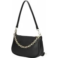 ITALYSHOP24 Schultertasche Made in Italy DAMEN LEDER TASCHE Pochette mit Kette CrossOver City Bag, Handtasche Umhängetasche Clutch Ledertasche Bodybag Schmucktasche