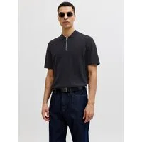 Jack & Jones Kurzarmpullover JJEEMIL KNIT ZIP POLO SS SN mit kurzem Reißverschluss