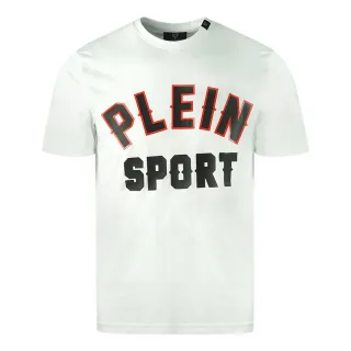 Plein Sport Block Logo Weißes T-Shirt