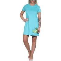 Normann Nachthemd Normann Damen kurzarm Nachthemd Sleepshirt mit Kiwi als Motiv