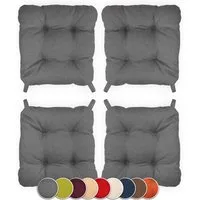 sunnypillow Stuhlkissen 4er Set Stuhlkissen mit Klettverschluss Maße: 40/35x40x8cm
