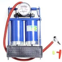 OMAC Luftpumpe OMAC Fußpumpe Fußluftpumpe Auto mit Manometer Doppelzylinder Fahrrad (1-tlg)