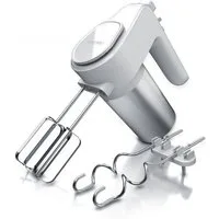 Arendo Handmixer Elektrischer Handrührer Edelstahl, 5 Geschwindigkeiten, Turbofunktion, 400 W, inkl. 2 Edelstahl Knethaken, ergonomisches Gehäuse, Thermosicherung