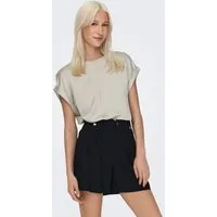ONLY Kurzarmshirt ONLLIEKE S/S SATIN MIX TOP WVN NOOS regular fit, Web, Polyester, Rundhals, unifarben