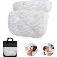 what the shop Badewannenkissen ergonomisch Rückenschonend-3D-Air-Mesh, Inkl. Badeschwamm&Wäschebeutel, 1-tlg., Qualitätsprodukt, ergonomisch geformt