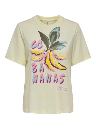 ONLY - ONLBLINIS LIFE S/S FRUIT TOP BOX JRS lemon icing - Gr. - M