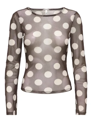 ONLY - ONLNOX BOATNECK BELL L/S TOP JRS Coffee Bean - Gr. - S