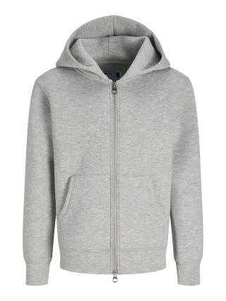 JACK&JONES - JCOLEGACY SWEAT SCUBA ZIP HOOD NOOS JNR Light Grey Melange - Gr. - 152