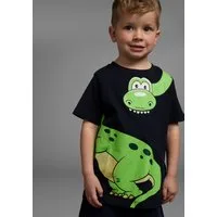 KIDSWORLD T-Shirt Mit großem Druck: GREEN DINO Kurzarm, Basic-Passform, bedruckt, Rundhalsausschnitt
