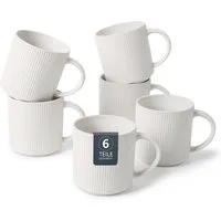 OTTO home Becher Kaffeebecher Ylvii, 6er Set, 6-tlg., Steinzeug, Riffeloptik, spülmaschinenfest und mikrowellengeeignet, 460 ml
