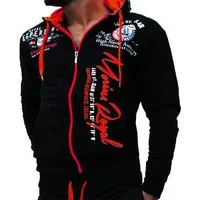 Jaylvis Collegejacke Herren Sweatjacke Sportjacke Joggingjacke mit lässiger Kapuze Marine Royal