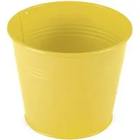 matches21 HOME & HOBBY Blumentopf Blumentopf aus Metall in gelb 14 x 13 cm (1 St)