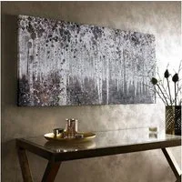 Art for the home Leinwandbild Birkenwald, Wald, Aquarell Wald 60 x 120 cm