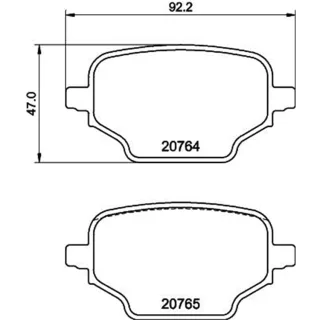 Hella Bremsbel?ge hinten Citroen Fiat Opel Peugeot Toyota 8DB355039-911