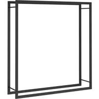 vidaXL Kaminholzregal Brennholzregal Mattschwarz 110x28x116 cm Stahl
