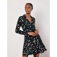 Apricot Druckkleid Wickelkleid (2-tlg., mit Bindeband) mit Geo-Drops Muster