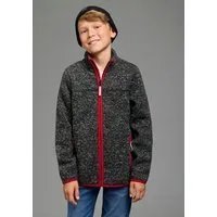 H.I.S Fleecejacke Fleecejacke von H.I.S in schöner melierter Qualität Stehkragen-Jacke mit Kontrastpipings, aus Fleece