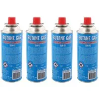 Spectrum Gaskartusche 4 x Gasflasche Butangas zum Nachfüllen 227 g Campinggas