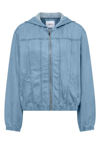 CECIL - Blouson im Denim-Look mit Zipper light blue wash - Gr. - L