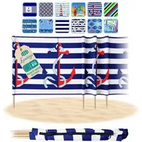 Lantigo Windschutz Sichtschutz Sonnenschutz Strandparavent aus Mikrofaser – portabel, (Wassermelone, Länge: 4 m), - Faltbarer Sonnenschutz für Strand, Camping & Garten