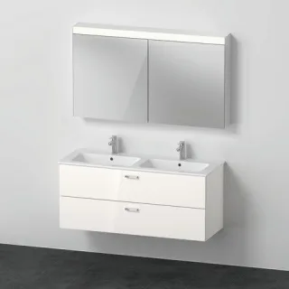 Duravit XBase Möbelwaschtisch mit Waschtischunterbau und Spiegelschrank 1300x490x1200 mm - XB0068045 XB006804545