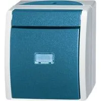 Wechselschalter 2601/6 Wippe mit Komplettgehäuse Aufputz grau, Retail