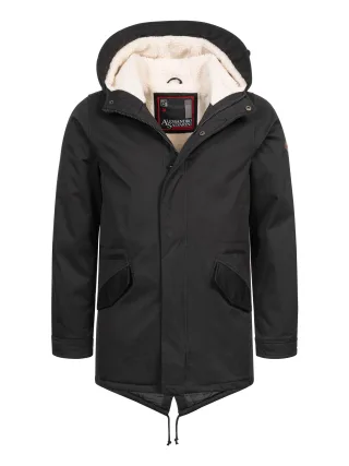 Alessandro Salvarini Herren Winterparka mit Teddyfell und Kapuze