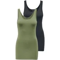 ONLY Tanktop ONLLIVE – Slim-Fit Tanktops mit Stretch für optimalen Sitz (Packung, 2-tlg., 2er-Pack) slim fit, casual, Jersey, Baumwollmischung, Rundhals