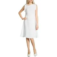 Caspar Sommerkleid SKL012 knielanges leichtes Damen Sommer Leinenkleid mit Wellenkragen Luftig leicht, figurumspielende Form