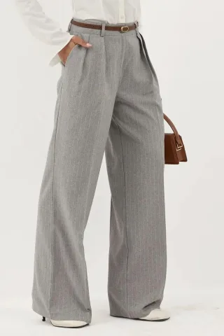 Gestreifte Weite Plisseehose aus Palazzo-Style