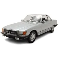 Maxichamps Modellauto Mercedes 350 SL R107 Hardtop silber, Maßstab 1:43