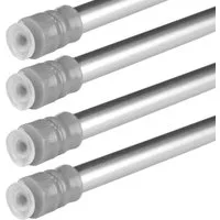 Bestlivings Klemmstange mit Drehtechnik – kein Bohren, kein Kleben, Ø 10 mm, 1-läufig, ausdrehbar, ohne Bohren, geklemmt, Edelstahl, Gardinenstange für Bistrogardine/Scheibengardine