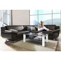 TRENDMANUFAKTUR Ecksofa Rondo wahlweise mit Schlaffunktion, bequeme Armlehnen, L-Form, wahlw.mit Federkern, Füße chromfarben, Unser Dauertiefpreis
