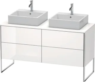 Duravit XSquare Konsolenwaschtischunterbau bodenstehend Weiß Hochglanz 1400x548x778 mm - XS4926B2222 XS4926B2222